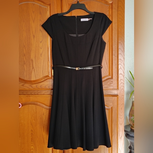 Calvin Klein Dresses & Skirts - Calvin Klein Black Midi Dress with Belt